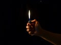 Hand hold a lighte Royalty Free Stock Photo