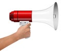 Hand Hold Megaphone on white