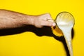 Hand hold mug of beer Royalty Free Stock Photo