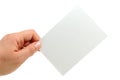 Hand hold a note card Royalty Free Stock Photo