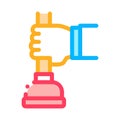 Hand Hold Plunger Icon Vector Outline Illustration Royalty Free Stock Photo