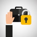 Hand hold portfolio business secure icon