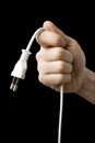 Hand Hold Power Plug Royalty Free Stock Photo