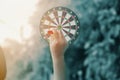 Dart with dartboard for business concept. Royalty Free Stock Photo