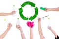 Hand hold show Recyclable Symbol Royalty Free Stock Photo