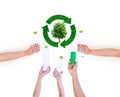 Hand hold show Recyclable Symbol Royalty Free Stock Photo