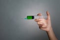 Hand hold syringe Royalty Free Stock Photo