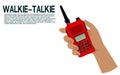 Hand hold the walkie talkie
