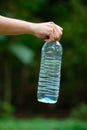 Hand Hold Water Transparent Plastic Recycle Bottle Royalty Free Stock Photo