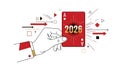Hand Holding Ace Card with Year 2026 and Abstract Graphics Royalty Free Stock Photo