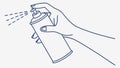 Hand Holding an Aerosol Spray Can, Line Art Vector, vector design Generative AI Royalty Free Stock Photo