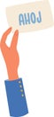 Hand Holding Ahoj Banner Royalty Free Stock Photo