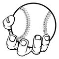 Hand Holding Baseball Ball Royalty Free Stock Photo