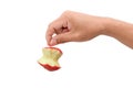 Hand holding bite red apple Royalty Free Stock Photo