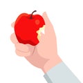 Hand holding bitten apple Royalty Free Stock Photo