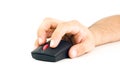 Hand Holding Black Computer Wireless Mouse Royalty Free Stock Photo