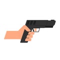 Hand holding black gun Royalty Free Stock Photo