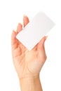 Hand holding a blank business card Royalty Free Stock Photo