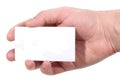 Hand holding blank business card Royalty Free Stock Photo