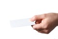 Hand holding blank business card Royalty Free Stock Photo