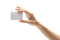 Hand holding blank business card Royalty Free Stock Photo