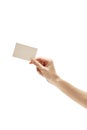 Hand holding blank business card Royalty Free Stock Photo