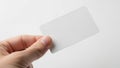 Hand holding blank card isolated on white background Royalty Free Stock Photo