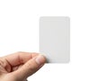 Hand holding blank card isolated on white background Royalty Free Stock Photo