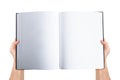 Hand Holding Blank Open Book Royalty Free Stock Photo