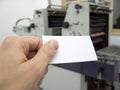 Hand holding blank visit card Royalty Free Stock Photo