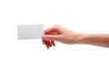 Hand holding blank visiting card Royalty Free Stock Photo