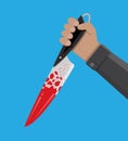 Hand holding a bloody knife Royalty Free Stock Photo