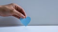 The hand holding blue heart.AI generated image Royalty Free Stock Photo