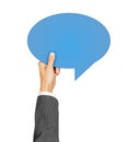 Hand Holding Blue Speech Bubbles Royalty Free Stock Photo