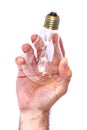 Hand holding bulb Royalty Free Stock Photo