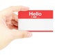 Hand holding business card with Royalty Free Stock Photo