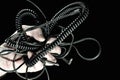 Hand holding cables Royalty Free Stock Photo