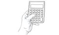 Hand holding calculater vector Royalty Free Stock Photo