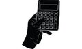 Hand holding calculater vector Royalty Free Stock Photo