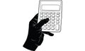 Hand holding calculater vector Royalty Free Stock Photo