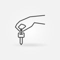 Hand holding car key icon Royalty Free Stock Photo