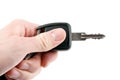 Hand holding car keys isolated Royalty Free Stock Photo