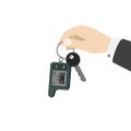 Hand holding car keys vector illustration Royalty Free Stock Photo