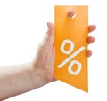 Hand holding a card for discounts