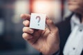A Hand Holding A Card With A Question Mark On It, Representing Uncertainty Or Indecision. Generative AI Royalty Free Stock Photo