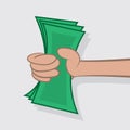 Hand Holding Cash Royalty Free Stock Photo