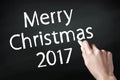 Hand writing merry christmas 2017.