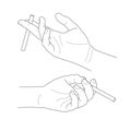 Hand holding a cigarette, vector illustration Royalty Free Stock Photo