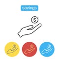 Hand Holding Coin icon. Royalty Free Stock Photo