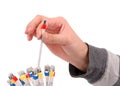 hand hold rj45 jack Royalty Free Stock Photo